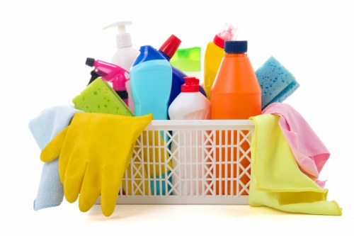 Carpet cleaning technician preparing equipment for a service appointment