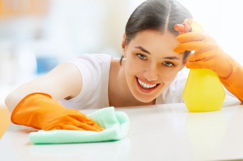 Carpet cleaning quote discussion with transparent pricing for a Merton Park property